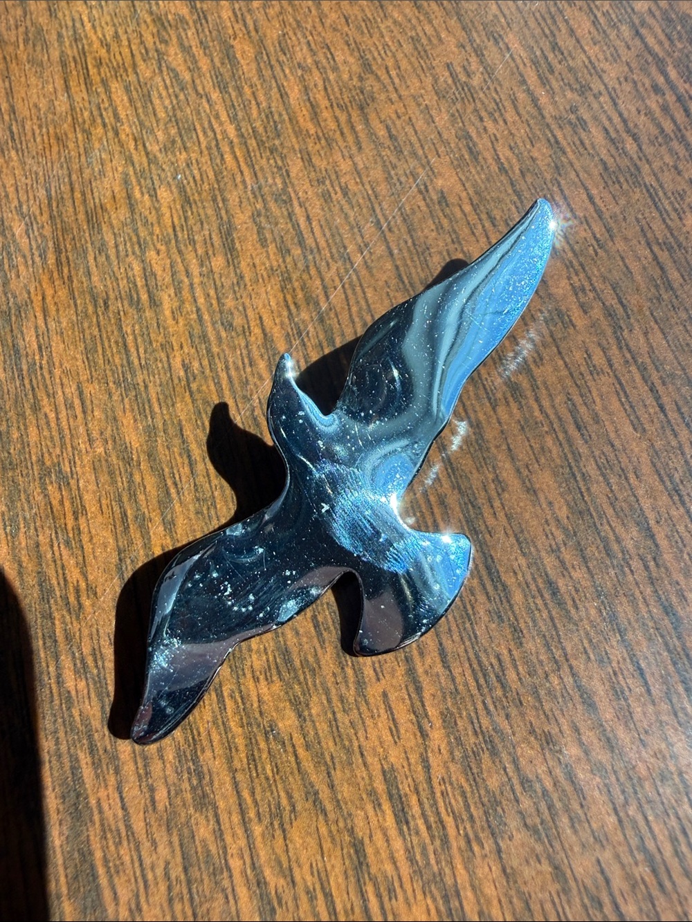 Vintage Flying Bird Brooch – Silvertone Statement Pin